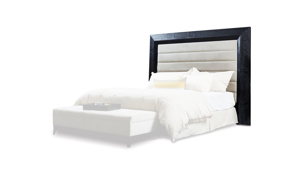Respaldo Berlioz  ( para sommier de 1.80 m ) Tela 5m Cuero croco 9m2 A2,28 P 0,15 H1,85, Fabricado en madera y tapizadoen tela, cuero o combinado (no incluye). **Este producto es 100% customizable**