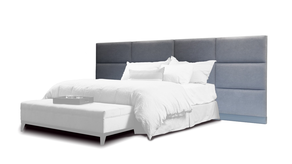 Respaldo Alaska Tela 8m Cuero 17m2 A 3,40 P 0,08 H 1,25, El diseño combina una estructura de madera robusta con un tapizado en tela o cuero (no incluye). Incluye maximo 4 calados para fichas electricas. **Este producto es 100% customizable**