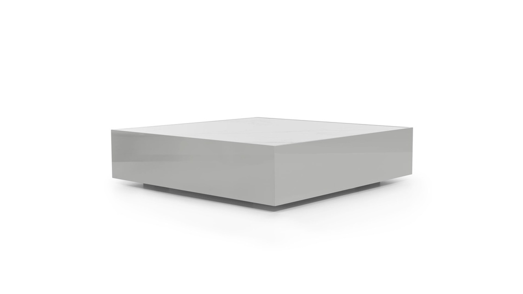 MESA DE CENTRO WAVE A 1,20 P 0,60 H 0,30,una mesa de centro que expresa geometría y modernidad. Fabricada con base de madera revestida en acero inoxidable pulido espejo en sus laterales y tapa revestida en Dekton Calacatta natural 18. **Todos nuestros productos son 100% customizables**