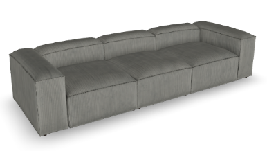 Sofá 3 cuerpos CottaTela 24m Cuero 50,40m2 A 3,17 P 1,07 H 0,92. Estructura Modulada de madera maciza totalmente tapizado, pata de madera guindo laqueadas. **Este producto es customizable**