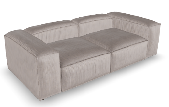 Sofá 2 cuerpos Cotta Tela 18m Cuero 37,8m2 A 2,14 P 1,07 H 0,92. Estructura Modulada de madera maciza totalmente tapizado, pata de madera guindo laqueadas. **Este producto es customizable**