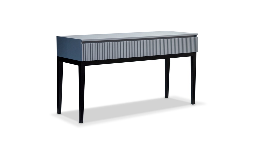Escritorio Tocador Curba A 1,40 P 0,50 H 0,78, Estructura realizada en madera laqueada, con un frente ranurado y terminación en poliuretáno semimate **Este producto es 100% customizable**