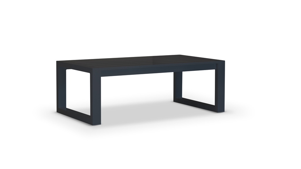 MESA DE CENTRO ALMA Gris Grafito A 1,20 P 0,65 H 0,42, Estructura fabricada en aluminio con recubrimiento poliuretánico en dos terminaciones: blanco o grafito. Se recomienda no exponerlo a la intemperie de manera directa cuando no esté en uso. De lo contrario se deberá utilizar una funda protectora