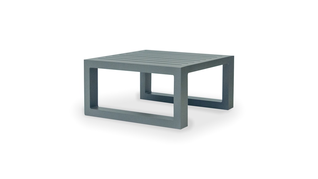 MESA LATERAL ALMA Gris Grafito A 0,60 P 0,60 H 0,50, Estructura fabricada en aluminio con recubrimiento poliuretánico en dos terminaciones: blanco o grafito. Se recomienda no exponerlo a la intemperie de manera directa cuando no esté en uso. De lo contrario se deberá utilizar una funda protectora.