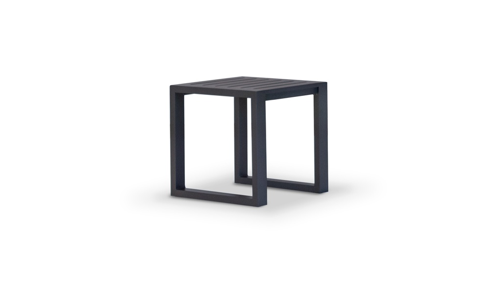 MESA AUXILIAR REPOSERA ALMA Gris Grafito A 0,40 P 0,40 H 0,40, . Estructura fabricada en aluminio con recubrimiento poliuretánico en dos terminaciones: blanco o grafito. Se recomienda no exponerlo a la intemperie de manera directa cuando no esté en uso. De lo contrario se deberá utilizar una funda protectora.