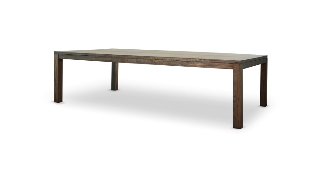 Mesa de comedor MEGHAN " XL" rectangular A 2,90 P 1,50 H 0,76Fabricada en paraiso poro abierto, terminación patinado.* este producto es customizable *