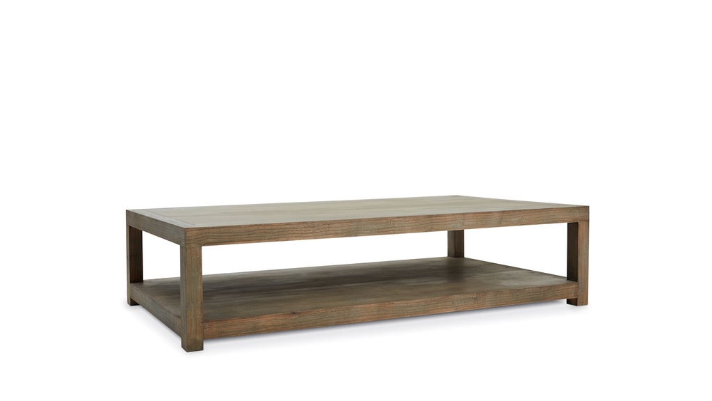 Mesa de centro MEGHAN grande A 2,00 P 1,00 H 0,45,Fabricada en paraiso poro abierto, terminación patinado. * este producto es customizable *
