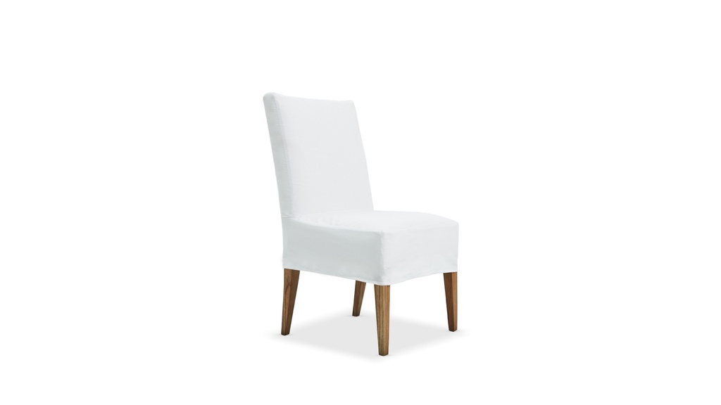 SILLA MEGHAN TEEN (CON FUNDA DESMONTBLE) Tela 2,50m (ancho 2.80) A 0,48 P 0,58 H 0,95Estructura fabricada en paraíso poro abierto y tapizada en tela White. Funda desmontable. * este producto es customizable *