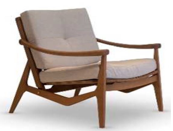 Sillon de Living Voga, Tela 2.50 m, cuero 5.30 m , A 0.74 P 0.87 H 0.83, Estructura fabricada en madera maciza de guindo, lustre semimate, vaqueta atras con hebillas metalicas, tapizado *Este producto es customizable*