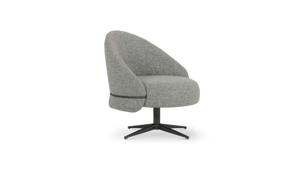 Sillon Giratorio Hunter, Estructura giratoria de 360° realizada en acero inoxidable y tapizado en tela rustica *Este producto no es customizable*