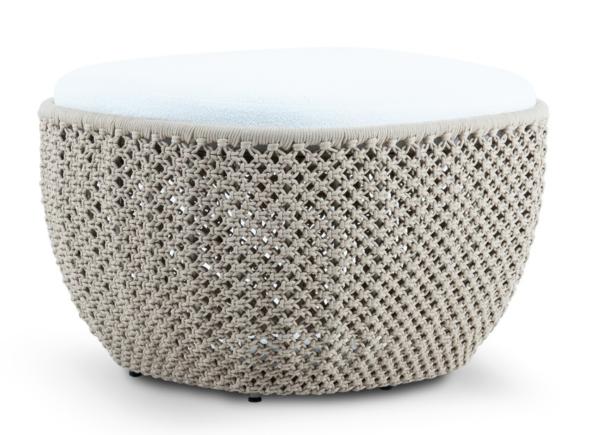 Posapie Bakú. Tejido de cuerda Nautica Beige. Estructura en aluminio