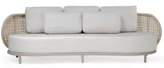 Sofa Bakú. Tejido Sintetico Beige. Tapizado con tela de exterior. Estructura en aluminio