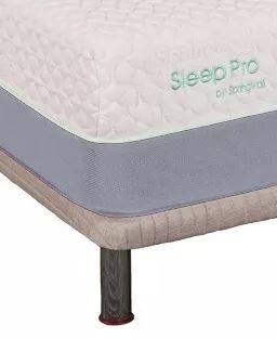 BOX DE MADERA SPRING DISEÑO DE CAMA JAPONESA,  TAPIZADA EN TELA CON PATAS METALICAS. 1,40mX1,90mX0,23m