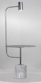 Lampara de pie SITER-CR con mesa Spot base marmol 