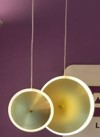 LAMPARA COLGANTE PLATO LED ORO MATE VERTICAL