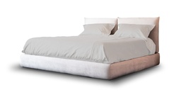 [RP.058] Cama Curba Tela 12m Cuero 30m2 A 2,13 P 2,18 H 1,10,Estructura realizada en madera de guindo laqueada negro y está tapizada en pana wind color Jasper *este producto es customizable*