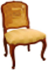 [SS.026-2] Silla Luis XV Respaldo y asiento tapizado con ostra tallada Tela 1,30m Cuero 2,80m2