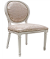 [SS.072-2N] Sillón Luis XVI Resp. ovalado (ovalo tallado a mano) Tela 1,30m Cuero 2,80m2