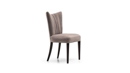 [SS.080] Silla Milady Tela 1,60m Cuero 3,40m2, Una armonía entre elementos curvos y rectos. Fabricada con madera de guindo en color negro semimate y tapizada en pana Touch color gris claro. **Todos nuestros productos son 100% customizables**