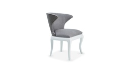[SS.085] Silla Cannes Tela 2,10m Cuero 4,20m2, Fabricada en madera de guindo y terminada con poliuretano blanco semi-mate. Tapizada en tela rustica color gris y respaldo trasero en pana sintética. *** Todos nuestros productos son 100% customizables ***