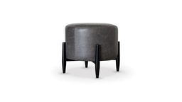 [BQ.054] Banqueta Ball Tela 1,50m Cuero 3,15m2, . Base fabricada en madera de Guindo torneada y asiento tapizado en cuero Riviera color gris. ** Este producto es 100% customizables **