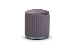 [BQ.060] Puff Circular Coco Tela 2,20m Cuero 4,60m2,Estructura fabricada en madera de guindo con lustre poliuretano negro semi-mate, zócalo revestido en acero y tapizado en pana sintética *Este producto es customizable*