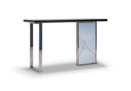 [DR.047] Dressoire Saha A 1,40 P 0,40 H 0,80,  Base realizada en acero pulido y dekton calacatta. Tapa realizada con una terminación laqueado brillante.*Este producto es customizable*