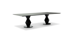 [MC.083] MESA COMEDOR MILADY RECTANGULAR A 2,40 P 1,20 H 0,76, Fabricada en madera de Guindo, terminada con laca poliuretánica color negro billante. Medidas 2.40m x 1.20m. *** Todos nuestros productos son 100% customizables **