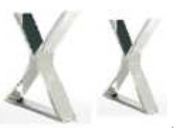 [ML.CM70-007] JUEGO DE 2 BASES PARA MESAS DE COMEDOR TRISH - MADERA REVESTIDA EN ACERO INOXIDABLE A 0,76 P 0,18 H 0,71