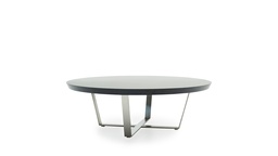 [ML.067] Mesa centro Abril   Base Acero DIAM 1,10 H 0,45, Simple y moderna. Fabricada con una base estructural de acero y una tapa de madera terminada con poliuretano negro semimate. Diámetro 1.10m x 0.45mh. *** Todos nuestros productos son 100% customizables ***