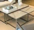 [ML.084-5] Mesa de centro Beau Grande (tapa en Dekton Calacatta natura) A 1,30 P 0,60 H 0,41. Estructura en caño de hierro cromado. **Este producto es customizable**