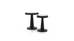 [ML.087-1A] Mesa lateral Aylin Alta TAPA DE DEKTON A 0,44 P 0,44 H 0,52, las mesas laterales que le aportaran comodidad y distinción a tu ambiente. Elaborado con madera de paraíso, lustrada en color negro semimate y con tapas terminadas en Dekton Calacatta natural 18. Medidas mesa Alta: 0,44x0,44x0,52 - mesa Baja: 0,34x0,34x0,42. **Todos nuestros productos son 100%