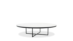[ML.097] Mesa de centro Snow DIAM 1,20 H 0,30, Su diseño combina una estructura de hierro negro con una tapa de madera y Dekton. *** Todos nuestros productos son 100% customizables ***