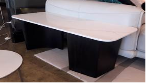 [ML.111] MESA LATERAL STONE A 1,00 P 0,40 H 0,40m Base paraiso poro abierto. Tapa Purastone Statuario **Este producto es customizable**