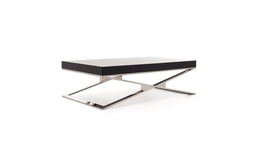 [ML.CT70-008] Mesa de Centro Trish Tapa Revestida en espejo biselado A 1,30 P 0,80 H 0,40, Moderna con líneas diagonales definidas y cromadas, que le dan ese toque distintivo y a tu espacio. Este producto es 100% customizable. Consultar por otras opciones disponibles. Plazo de entrega: hasta 70 días hábiles.