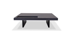 [ML.129] Mesa de Centro Nexo Detalle en Tapa con dekton embutido A 1,20 P 1,20 H 0,31, enchapada en wengue rayado con bandeja embutida de dekton Kelya 8mm. Base de madera de guindo. *Este producto es 100% customizable*