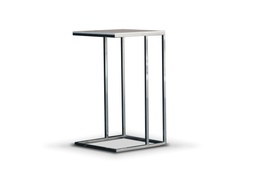 [ML.134] Mesa de Arrime Saha Tapa con dekton A 0,38 P 0,38 H 0,66, Posee líneas rectas cromadas, con un diseño minimalista que la hacen el mejor complemento para tu sofá. Disponible en tapa de Dekton, con base de acero pulido espejo. *Este producto es 100% customizable*