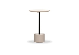 [ML.193] Mesa Auxiliar Puro DIAM 0,40 H 0,60, Caño realizado en hierro epoxy en color negro semimate. Base y tapa realizada en madera laqueado en color gris semimate *este producto es customizable*