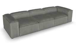 [SF.190] Sofá 3 cuerpos CottaTela 24m Cuero 50,40m2 A 3,17 P 1,07 H 0,92. Estructura Modulada de madera maciza totalmente tapizado, pata de madera guindo laqueadas. **Este producto es customizable**