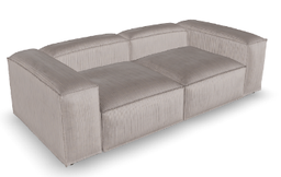 [SF.189] Sofá 2 cuerpos Cotta Tela 18m Cuero 37,8m2 A 2,14 P 1,07 H 0,92. Estructura Modulada de madera maciza totalmente tapizado, pata de madera guindo laqueadas. **Este producto es customizable**