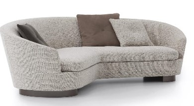 [SF.193] Sofa Oakland Tela 15m Cuero 31,5m2 A 2,40 P 0,95 H 0,75. Estructura de madera maciza totalmente tapizado, pata de madera revestidas en chapa de acero inoxidable pulido . **Este producto es customizable**