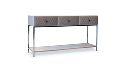 [CM.042] Cómoda  Debra Base en Acero Tela 0,60m Cuero 1,26m2 A 1,51 P 0,45 H 0,80, Estructura fabricada en acero inoxidable o hierro cromado, tapa laqueada brillante y cajones tapizados matelasse con detalle de costuras formando rombos. *** Este producto es 100% customizable ***