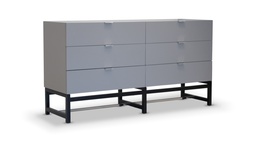 [CM.046] Cómoda  Alaska A 2,00 P 0,50 H 0,80, Estructura de la tapa realizada en madera laqueada y la base esta realizada en madera de guindo con una terminación laqueada en poliuretano semimate y un barral de acero **Este producto es 100% customizable**
