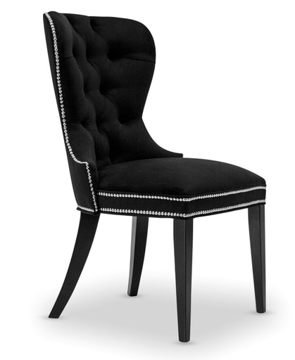 [SC-S.11] Silla London Tela 2,50m Cuero 5,25m2, Con una estructura compuesta por líneas curvas y un respaldo de categoría. Fabricado con madera de Guindo patinada y tapizado en capitoné. *** Todos nuestros productos son 100% customizables ***