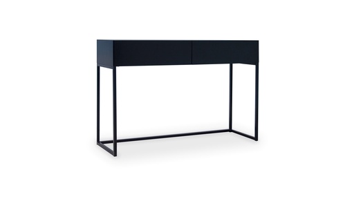 [MNLSS 010] CONSOLA MINIMAL A 1,20 P 0,40 H 0,80,  Base fabricada en hierro pintado en color negro semimate. Estructura de madera terminada en poliuretano negro, interior de cajones de paraíso poro abierto negro semimate. ***Este productos es 100% customizable***