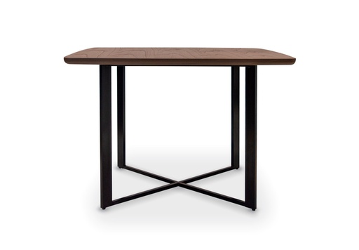 [MNLSS 029] MESA DE COMEDOR MINIMAL CUADRADA A 1,10 P 1,10 H 0,76, Base fabricada en hierro, pintada en color negro semimate. Tapa enchapada en paraíso poro abierto semimate.. ***Este productos es 100% customizable***