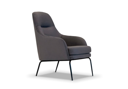[MNLSS 036] SILLON MINIMAL Tapizado y Base en  Hierro Pintado Epoxy Negro Tela 3,50m . Estructura fabricada en madera contramoldeada y patas de hierro conificado pintadas con pintura epoxi negra, relleno de alta densidad. Regatones regulables. ** Este producto es 100% customizable **