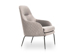 [MNLSS 059] SILLON MINIMAL / MATELASSEADO Tapizado con respaldo Matelasseado  y Base en  Hierro Cromado Tela 3,80m, . Estructura fabricada en madera contramoldeada y patas de hierro conificado pintadas con pintura epoxi negra, relleno de alta densidad. Regatones regulables. ** Este producto es 100% customizable **
