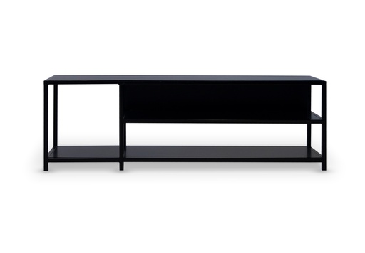 [MNLSS 008] MUEBLE DE TV MINIMAL A 1,40 P 0,40 H 0,45,Base fabricada en hierro, pintada en color negro semimate. Estructura de madera terminada en poliuretano negro. ***Este productos es 100% customizable***