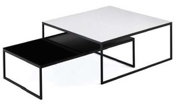 [MNLSS 083] MESA DE CENTRO MINIMAL RECTANGULAR A 1,00 P 0,55 H 0,25.  Tapa de vidrio cover negro 5 mm,. Base en caño de hierro pintado epoxy. *Este producto es customizable*